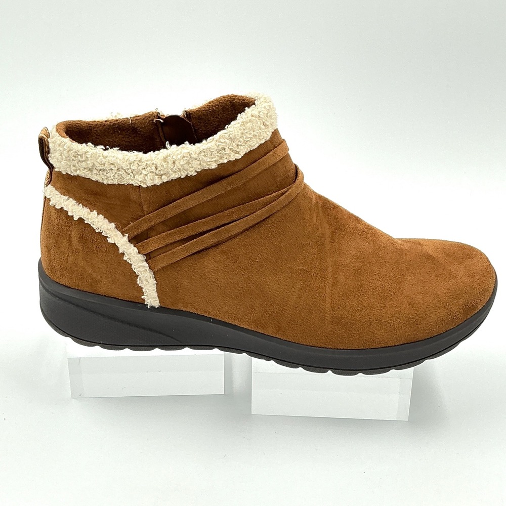 Bzees Size 11 Boot Brown Faux Suede Fur Trim Glendale Womens $110